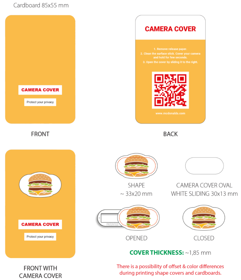 Custom made webcamcover